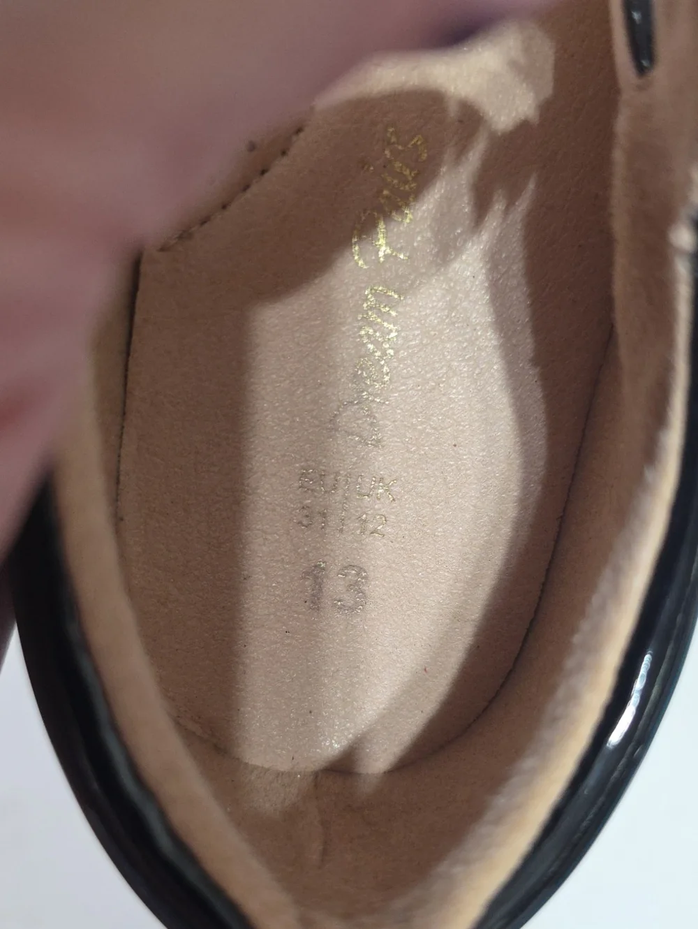Dream Pairs Girls Glossy Black Dress Shoes Hook&Loop MINOR SCUFFING Sz 13 READ